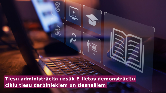 Attēlā redzams raksta nosaukums un fomā datora klaviatūra, datorā atvērtu grāmatu, cepuri un lupu.