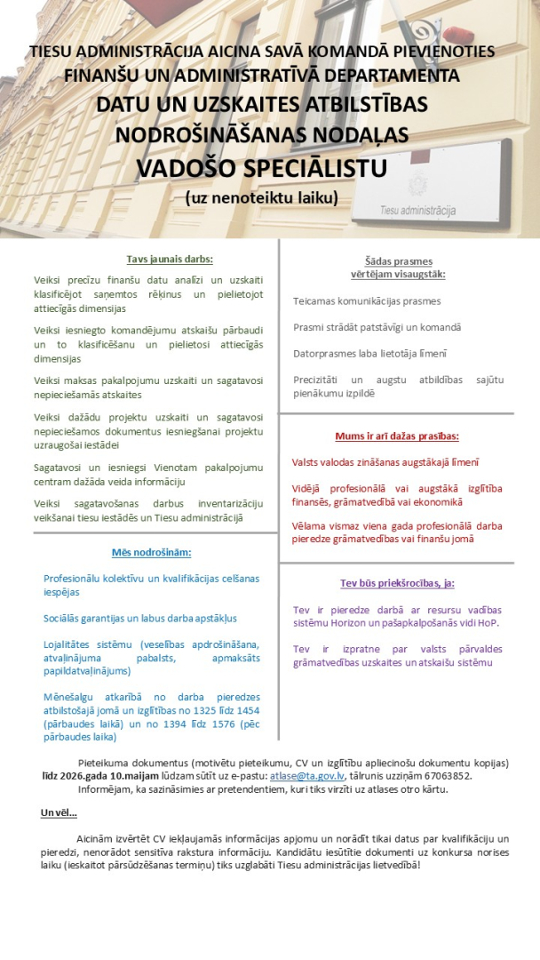 Attēlā redzamas prasības pretendentiem