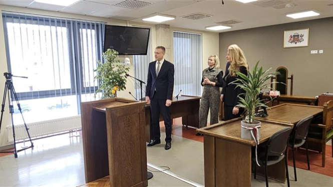 Zemgales apgabaltiesas Jēkabpils tiesu nama atklāšanas dalībnieki