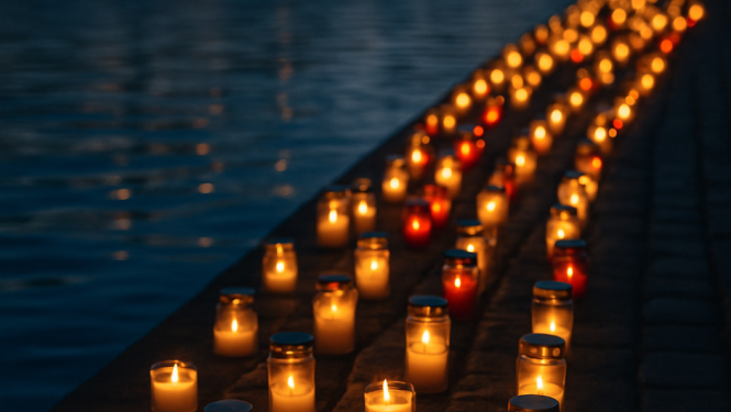 sveces gar prominādi