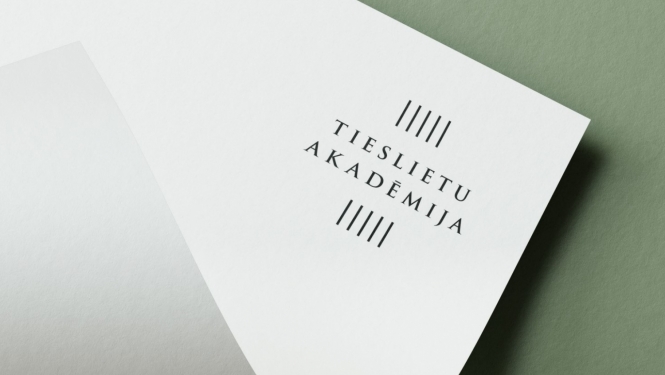 Attēlā attēlots Tieslietu akadēmijas vizuālā identitāte