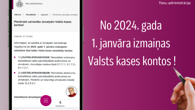 Attēlā redzams vizuālais attainojums par izmaiņām Valsts kases kontos no 1.janvāra