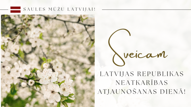 Attēlā attēloti ziedi sveicot Latvijas Republikas neatkarības atjaunošanas dienā.