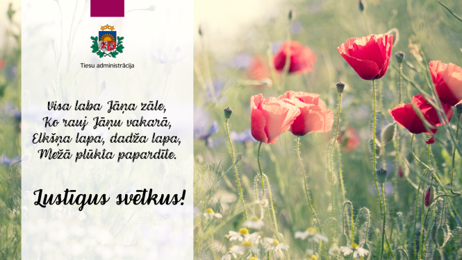 Attēlā vizuāli attainots apsveikums Līgo svētkos