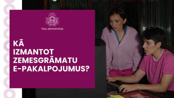Attēlā attēlots jautājums: Kā izmantot zemesgrāmatu e-pakalpojumus?
