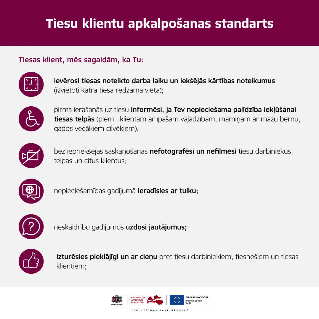 Tiesu klientu apkalpošanas standarts