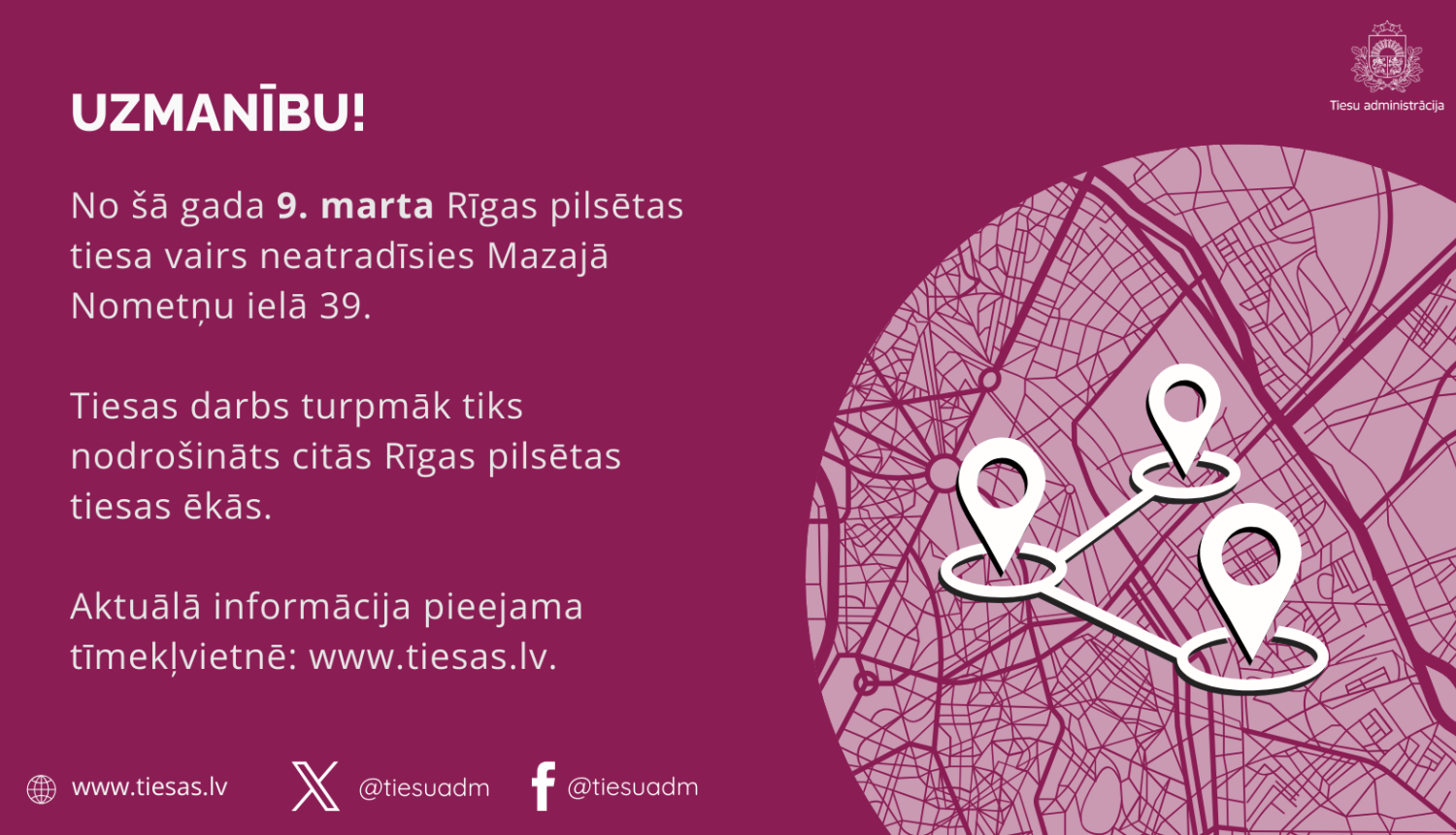 Attēlā redzamas lokācijas uz kartes.