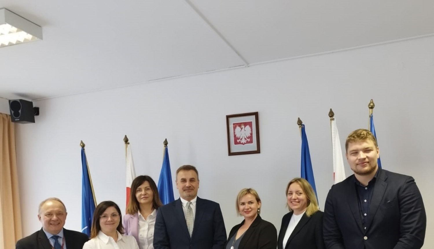 Latvijas delegācija kopā Polijas Tieslietu ministrijas pārstāviem.